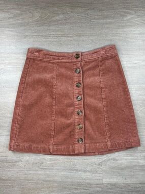 Dusty Pink Corduroy Mini Skirt Size S- Rachel Green 90’s Vibes